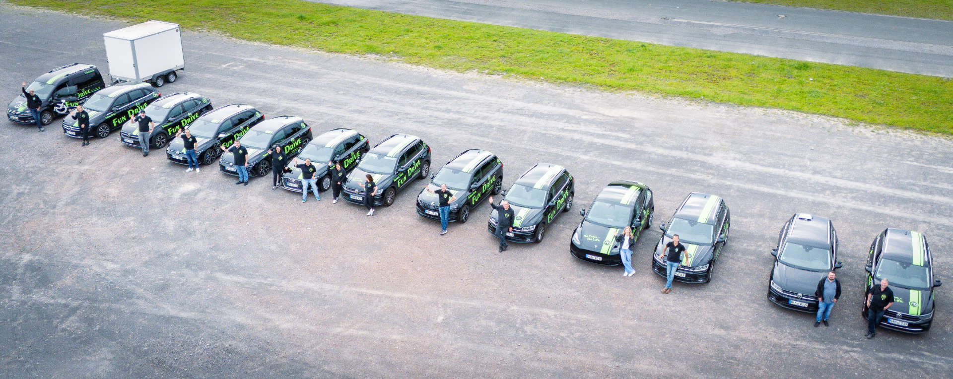 Luftbild Fahrschulautos der Fahrschule Fun Drive Hamm